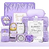 Joyliss Valentines Day Gifts for Her, Birthday Gifts for Women, Get Well Soon Gift Basket Care Package Self Care Gifts Valentine's Day Gift with Flannel Blanket for Women Mom Girlfriend Sister Wife