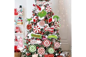 MAXDUCK 21pcs Christmas Hanging Ornaments - Paper Cards Christmas Thief Cutouts Hanging Decorations for Christmas Tree Party Supplies Home Door Wall Decor