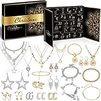 MOVINPE Jewelry Advent Calendar 2025 for Women Teenage Girls, Christmas Gifts Fashion Bracelets, Necklaces, Rings, Earrings -