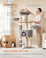 Feandrea Cat Tree Large Cats Heavy-Duty with Warm Pads 9 Scratching Posts view 3