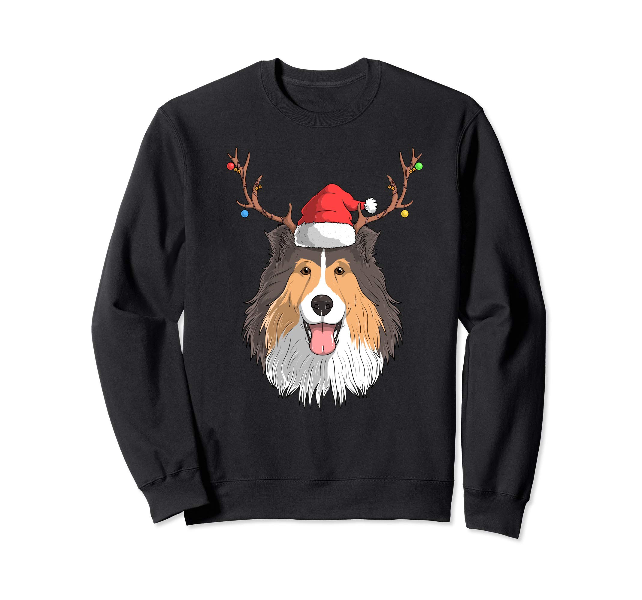 Shetland Sheepdog Dog Santa Claus Christmas X-Mas Reindeer Sweatshirt