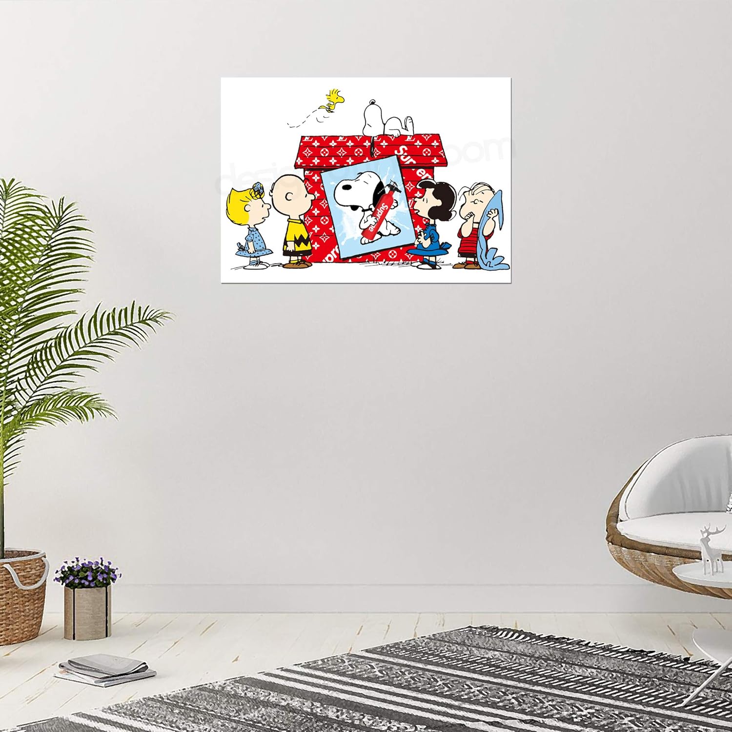 Amazon Co Jp 029 シュプリーム ヴィトン スヌーピー Supreme Vuitton Snoopy パロディー アートポスター B2サイズ ホーム キッチン