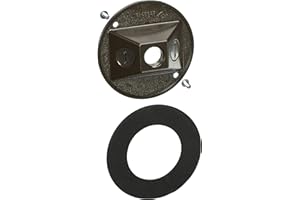 Hubbell-Raco 5197-2 Round Cluster Cover, for Use with Weatherproof Boxes, Die Cast Zinc, Powder Coated