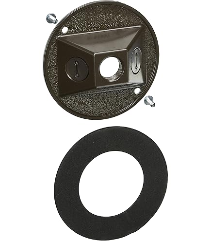 ENERLITES 4" Diameter Round Weatherproof Outlet Box With Five 1/2-in Threaded Outlets, Round Outdoor Electrical Box, 5 Holes 0.50" Each, 2-Gang, 5.4 - View #9