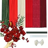 300 PCS 6 Colors Pipe Cleaners Craft Supplies,Chenille Stems for DIY Flower Making Kit,Red Series Chenille,Thick Fluffy Cheni