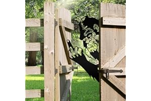 Tiinasol Peaking a Boo Flipping Off Bigfoot Animal Metal Sign Art Ornament, Animals Peeking Around Metal Sign, Rnament Peeping Around Garden, Suitable for Decorating Farm Gardens Ornaments