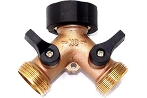 2WAYZ Brass Garden Hose Connector Y Hose Splitter, Hose Splitter, 2 Way Heavy Duty, Garden Hose Y Splitter, Solid Garden Hose Connector, Brass Hose Manifold Adapter, Hose Bib -Brass 2.75x1.77x2.75in