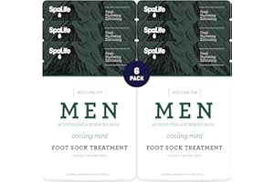 SPALIFE Spa Life Men's Cooling Mint Foot Repair Balm and Moisturizing Socks Set - Revitalizing Hydrating Foot Mask for Soothing Tired, Achy Feet and Softening Dry, Cracked Skin One Size Fits Most- 6 Pairs