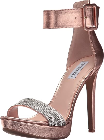rose gold heeled sandals uk