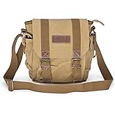 Gootium Canvas Messenger Bag - Small Vintage Shoulder Purse Crossbody Satchel
