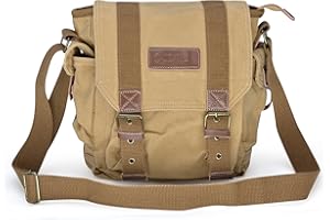 Gootium Canvas Messenger Bag - Small Vintage Shoulder Purse Crossbody Satchel