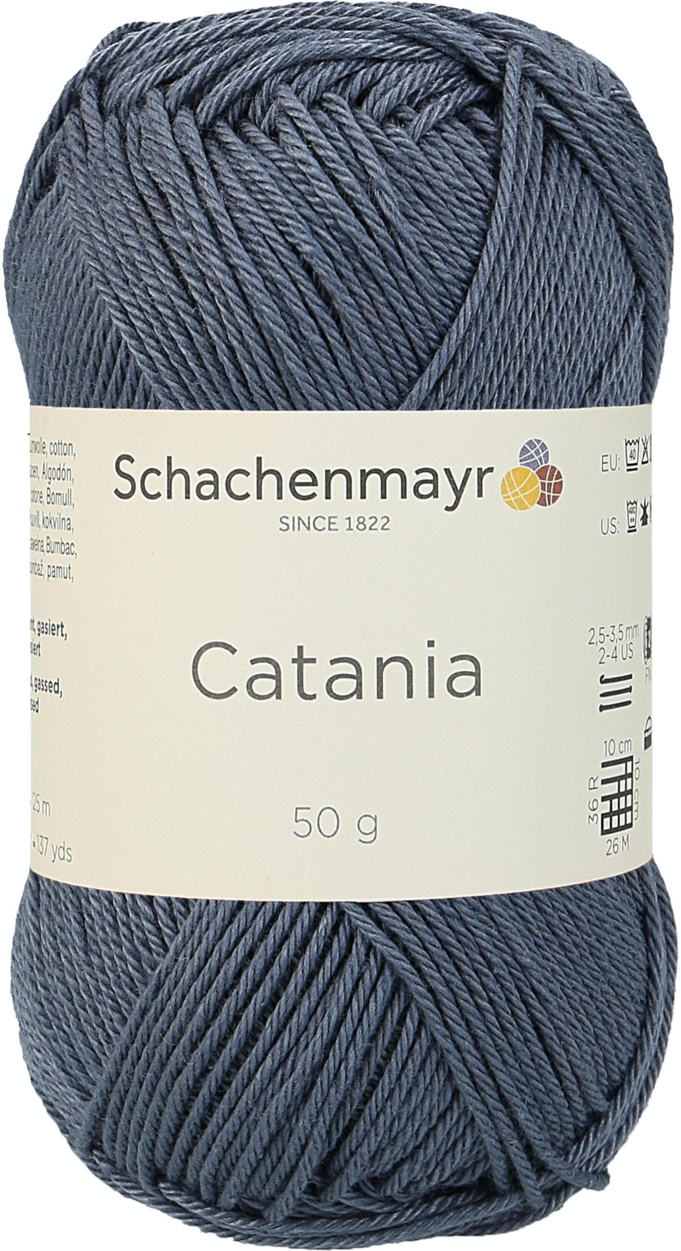Schachenmayr Catania Hand Knitting Wool/Yarn Cotton, 11.5 x 6 cm, Cotton, graphite, 11,5 x 5,2 x 6 cm