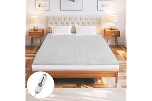 Eydna Electric Mattress Pad Full Size 54"x75" with 10 Hours Auto Off 4 Heat Setting Simple Controller Fit Up to 15 Inch Deep Pocket, Machine Washable - Light Gray