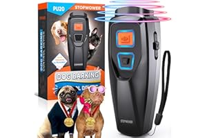 HUMUTAN Anti Barking Device, Dog Bark Deterrent Devices with Dual Sensor Safe for Human & Dogs, Best Behavior Aid with 3 Modes, Stops Bad Behavior: Fighting, Barking, Biting, No Need to Yell or Collar