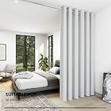 Deconovo Eyelet Blackout Curtain 254x242cm Silver Grey One Panel Energy Saving view 4