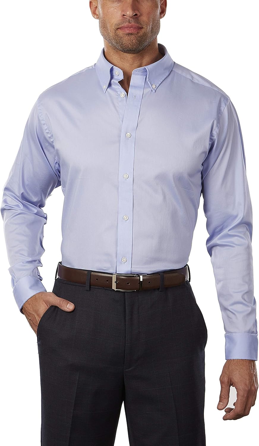 IZOD Men's Dress Shirt Regular Fit Stretch Cool FX Cooling Collar Solid at  Men’s Clothing store