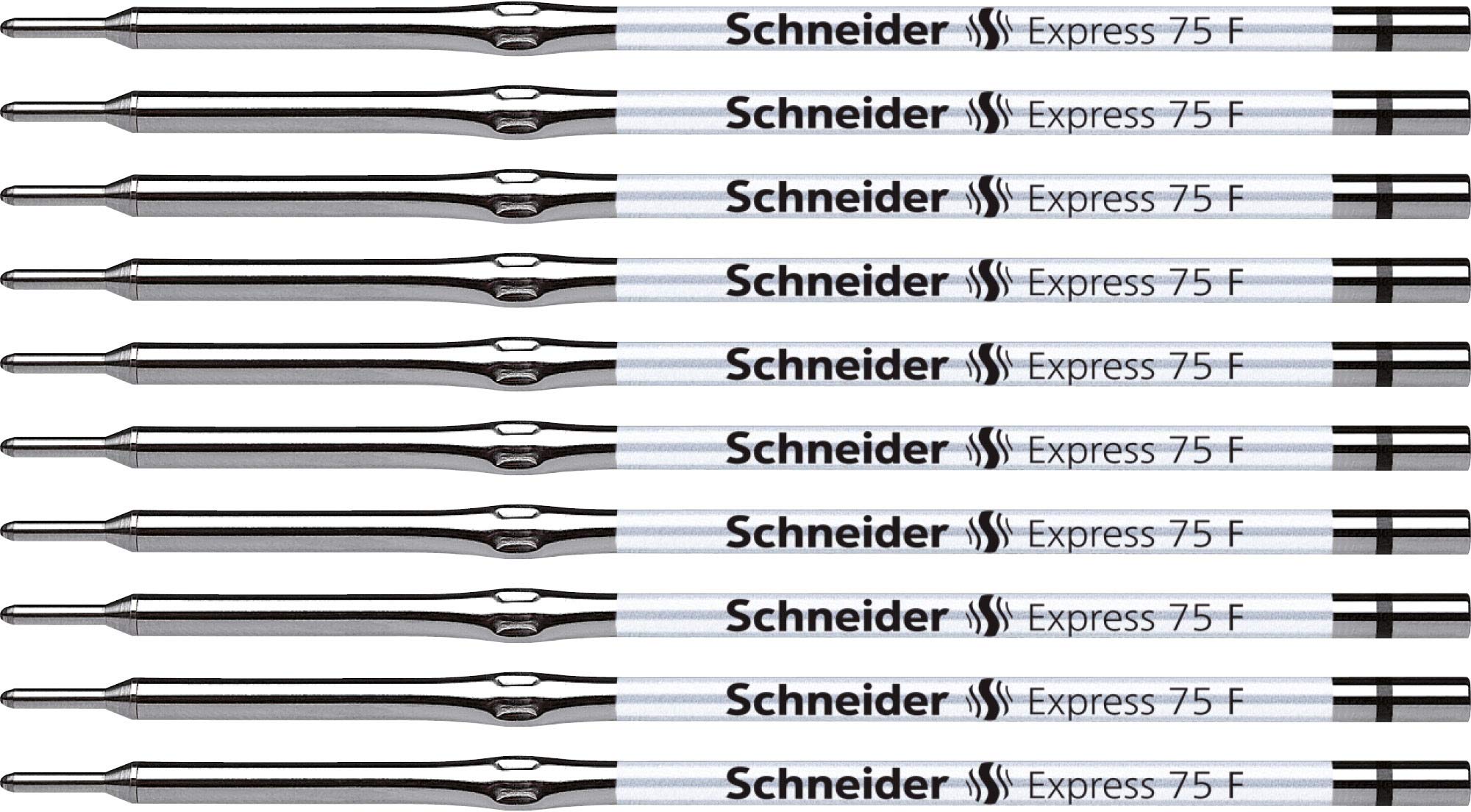 Schneider Express 75 Refill for Ballpoint Pen F Black Indelible ISO 12757-2 A2 Pack of 10