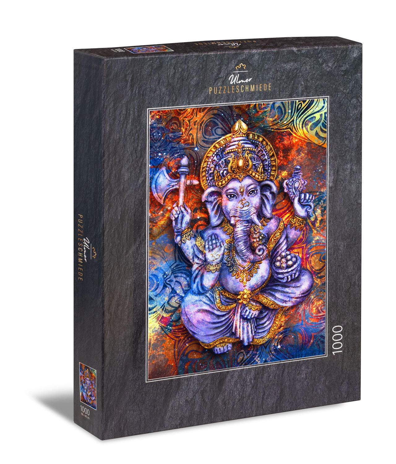Ulmer Puzzleschmiede - Puzzle "Ganesha": 1000 pieces jigsaw puzzle - The popular Hindu god as a colourful painting