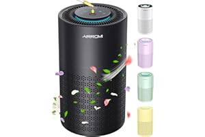 AIRROMI A2001 Purificateur d'air pour chambre à coucher avec filtre HEPA 3 en 1, purificateur d'air pour animaux domestiques,