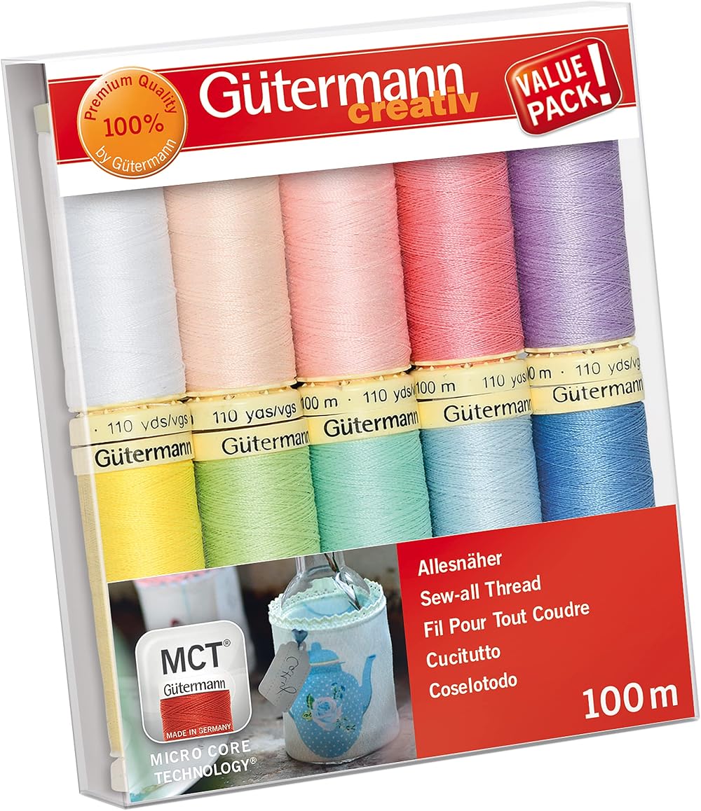 Gütermann creativ Sew-all Thread Set 10 Spools 100 m Pastel Colors