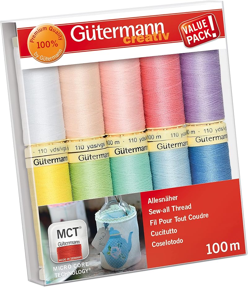 Gütermann creativ Sew-all Thread Set 10 Spools 100 m Pastel Colors