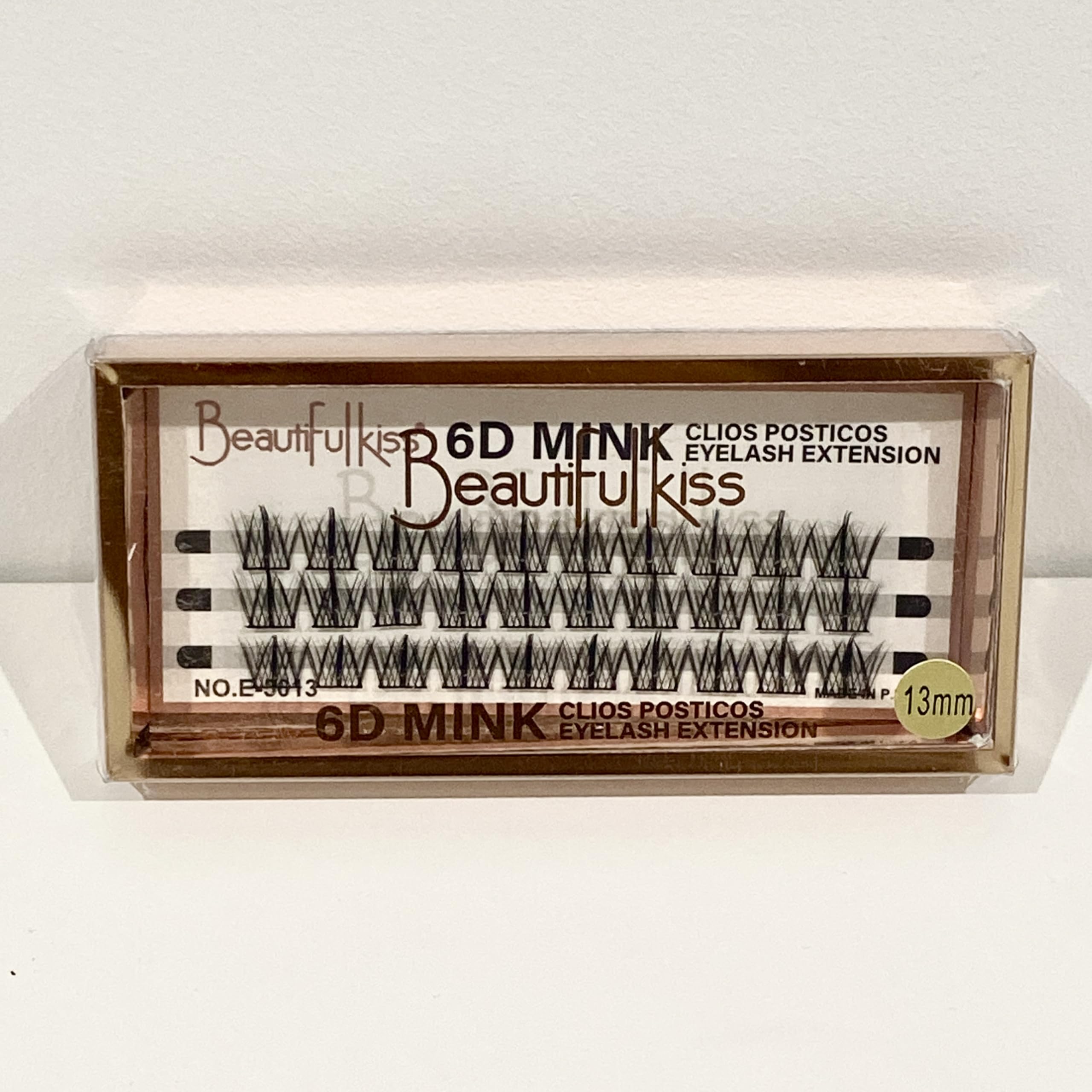 Glamorous Luxe 6D Faux Mink Eyelash Extensions – Ultra-Volume, Lightweight, Natural Look, Long-Lasting, Professional Quality (30 Clusters per box, 10 boxes per pack, 300 total Clusters) (13mm)