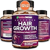 Hair Growth Vitamins for Women | Biotin 10,000mcg, Collagen, Patented OptiMSM®, goMCT®, Saw Palmetto | Naturally Regrow Stronger & Healthier Hair, Skin and Nails | Stops Hair Loss | 60 Day Supply
