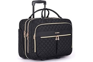 BAGSMART Rolling Laptop Bag Women, Rolling Briefcase for Women, 17.3 Inch Laptop Bag with Wheels Computer Bag Laptop Case for Work Travel Business