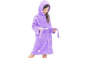 Doctor Unicorn Soft Hooded Rainbow Bathrobe Sleepwear for Girls