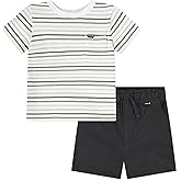 Hurley Baby and Toddler Boys' Soft Basic Cloud Slub T-Shirt and Shorts 2-Piece Outfit Set