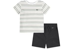 Hurley Baby and Toddler Boys' Soft Basic Cloud Slub T-Shirt and Shorts 2-Piece Outfit Set