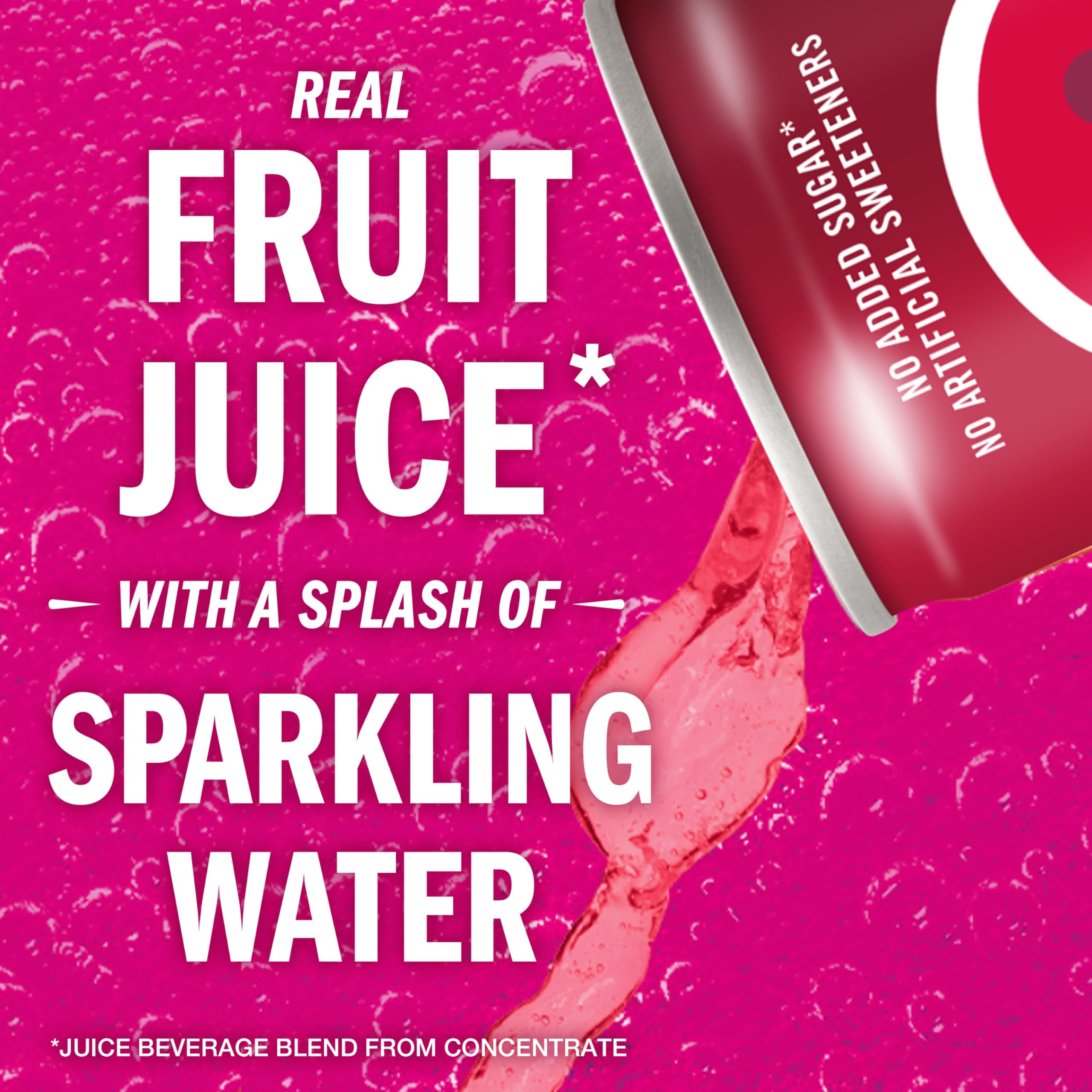 IZZE Sparkling Water Juice Beverage Blend, Pomegranate, No Sugar Added, 8.4 FL OZ, 24 Cans