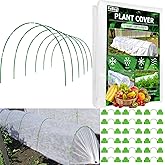10x50ft Plant Cover Freeze Protection Garden Hoops Kit for Winter, Fabric Floating Row Cover Frost Cloth Outdoor Plant Blanket for Frost Snow Protection, Greenhouse Garden Tunnel Hoops for Raised Beds