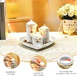 GoMaihe Tealight Candle Holders with Tray 3-Piece Wood Set Heart view 2