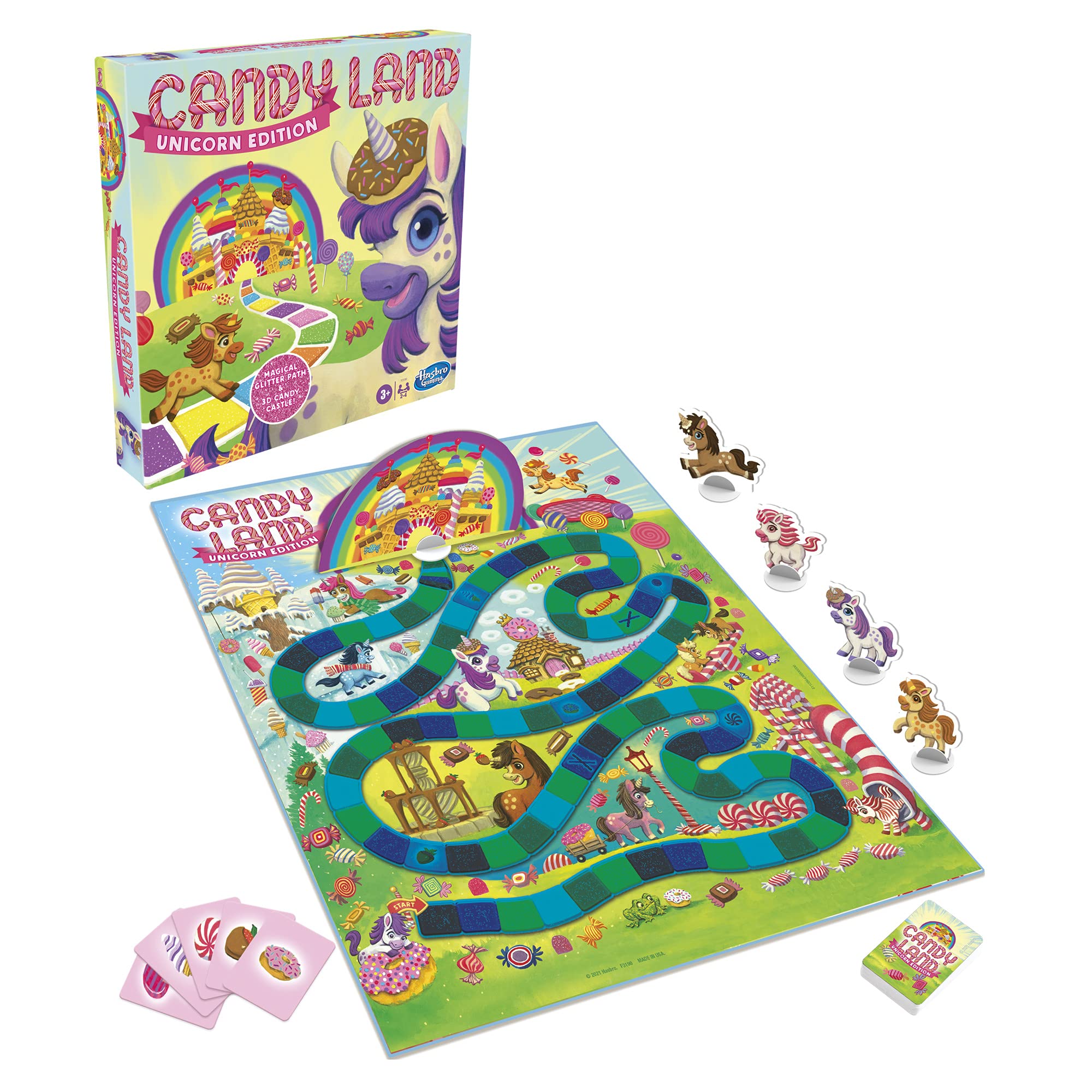 Hasbro Gaming Candy Land Unicorn Edition Preschool Board Game | Back to School Gifts for Kids | Classroom Toys | Ages 3+ (Amazon Exclusive)