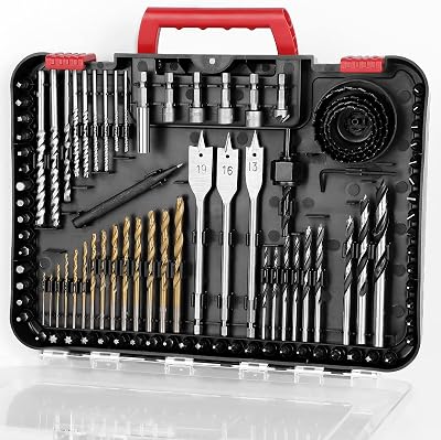 C P 100 Pcs Drill Bit Set HSS Titanium Screwdriver Bits Case