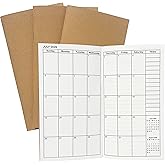 Travelers Notebook Inserts Jan 2026 - Jun 2027, Travelers Notebook Calendar, Weekly and Monthly Planner, TN Journal for writing, 3.75 x 6.75 in, Personal Size, Set of 3