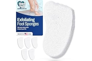 HartFelt Foot Exfoliating Sponge | Chemical-Free Foot Scrubbers for Smooth & Soft Feet | Gentle Sponge Pad for Callus Removal, Dead Skin & Cleansing | Made in USA - 6 Count
