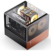 JONSBO V12 Black Micro ATX Mid Tower PC Case, Hyperboloid Glass Desktop Design, Separated Cabinet Structure,Walnut Wood,MATX Desktop Computer Chassis, GPU<260mm,ATX PSU,Front 120mm*2(Built-in) Black