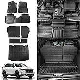 Rongtaod Floor Mats Compatible with 2023 2024 2025 2026 Honda CRV (Include Hybrid) Cargo Mat Trunk Mat Cargo Liner Back Seat Cover CR-V Accessories (Fit Upper Deck, Trunk Mat+Backrest Mats+Floor Mats)