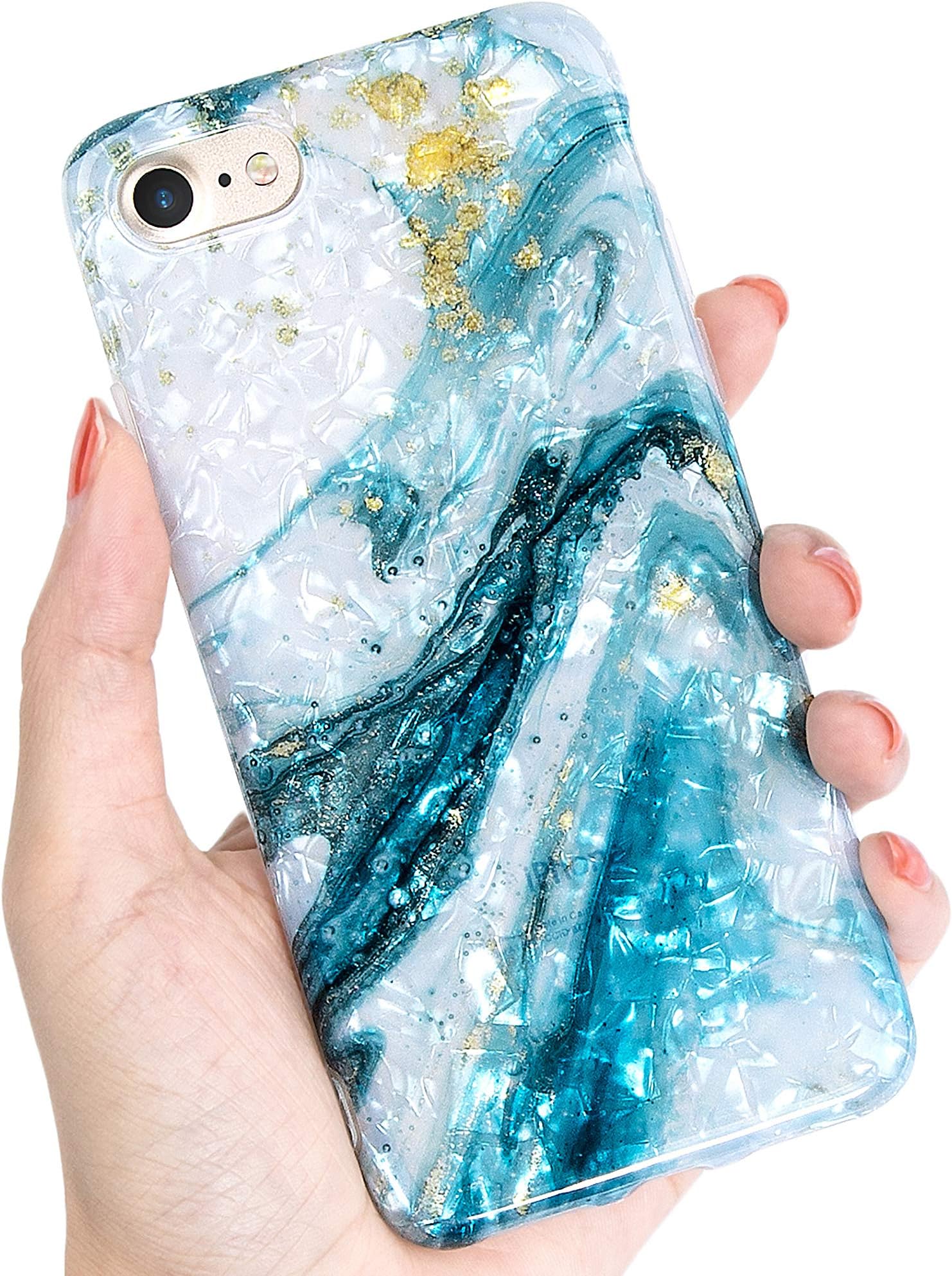 IDWELL iPhone 7 Case, iPhone 8 Case, Ultra Thin [Cute Series] Bling Lightweight Soft TPU Case Cover for Apple iPhone 7/8 4.7 Inch, Ocean Mystery