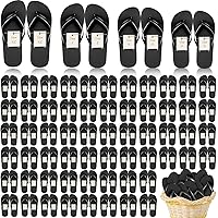 Chanclas A Granel Para Bodas Y Fiestas | 24 Pares (4 Tallas) | Con Bolsas Individuales | Negras, Cómodas Y Antideslizantes