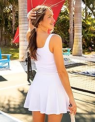 SANTINY 14" Tennis Skirt Golf Skorts with Pockets