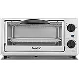 COMFEE Toaster Oven Countertop, 4-Slice, Compact Size, Easy to Control with Timer-Bake-Broil-Toast Setting, 1000W, Stainless