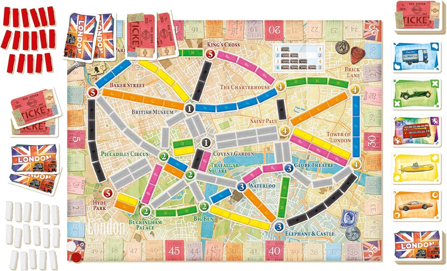 Asmodee Ticket to Ride London Board Game - Train Route-Building Strategy Game, Fun Family Game for Kids & Adults, Ages 8+, 2-4 Players, 10-15 Minute Playtime