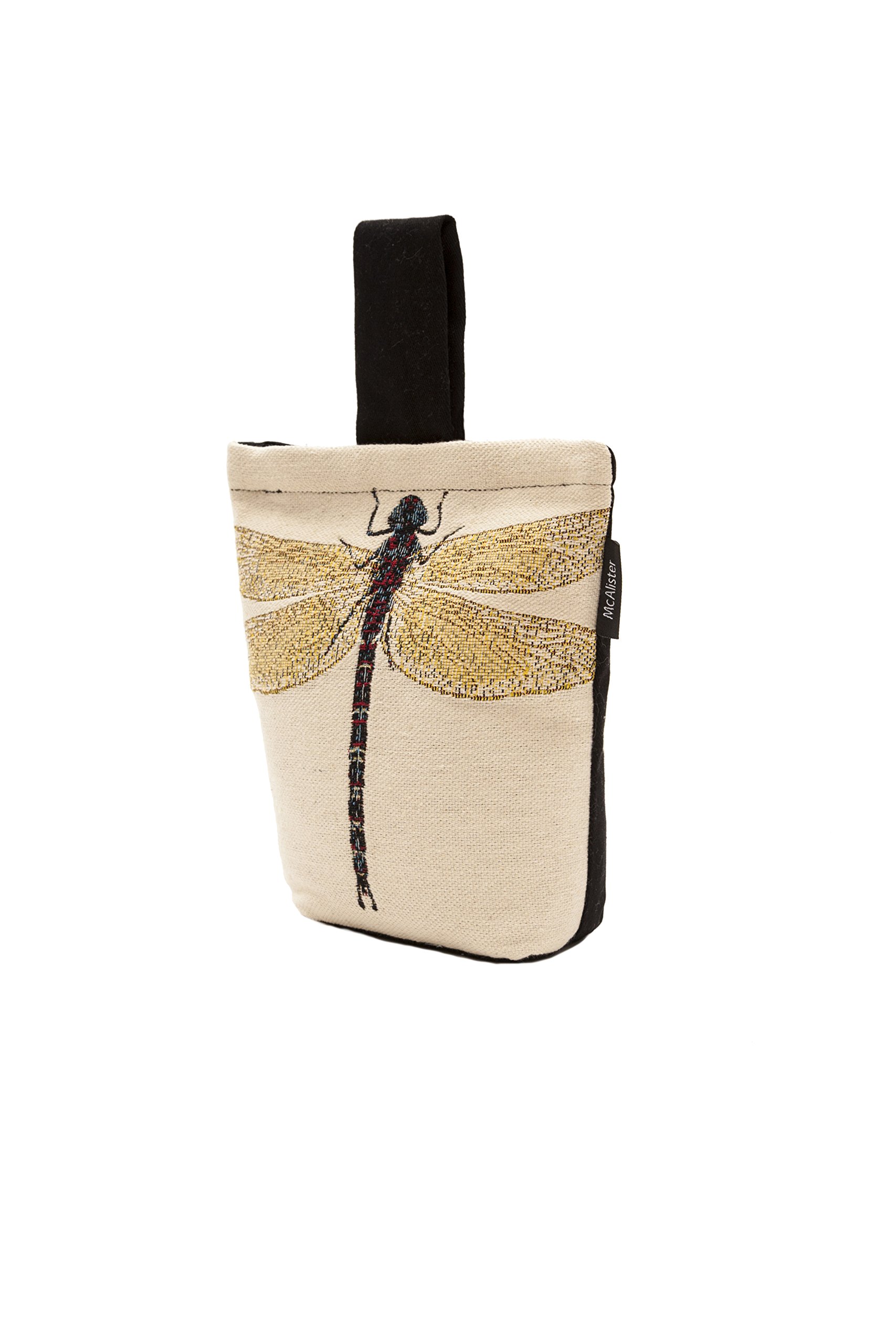 McAlister Textiles Dragonfly Fabric Door Stop - Unfilled Decorative Door Stopper for All Doors & Windows with Original Tapestry Design Novelty Bugs Life Range. Size: 21x17cm (8x6.5 Inches)