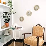 BONNYCO 3 Pack Round Gold Wall Mirrors - Home Decor for Living Room view 6