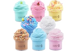 HOOTOYSFORU 8 Pack Butter Slime Kit for Girls,Party Favors Stretchy and Non-Sticky, Stress Relief Toy for Boys,Soft DIY Slime for Kids