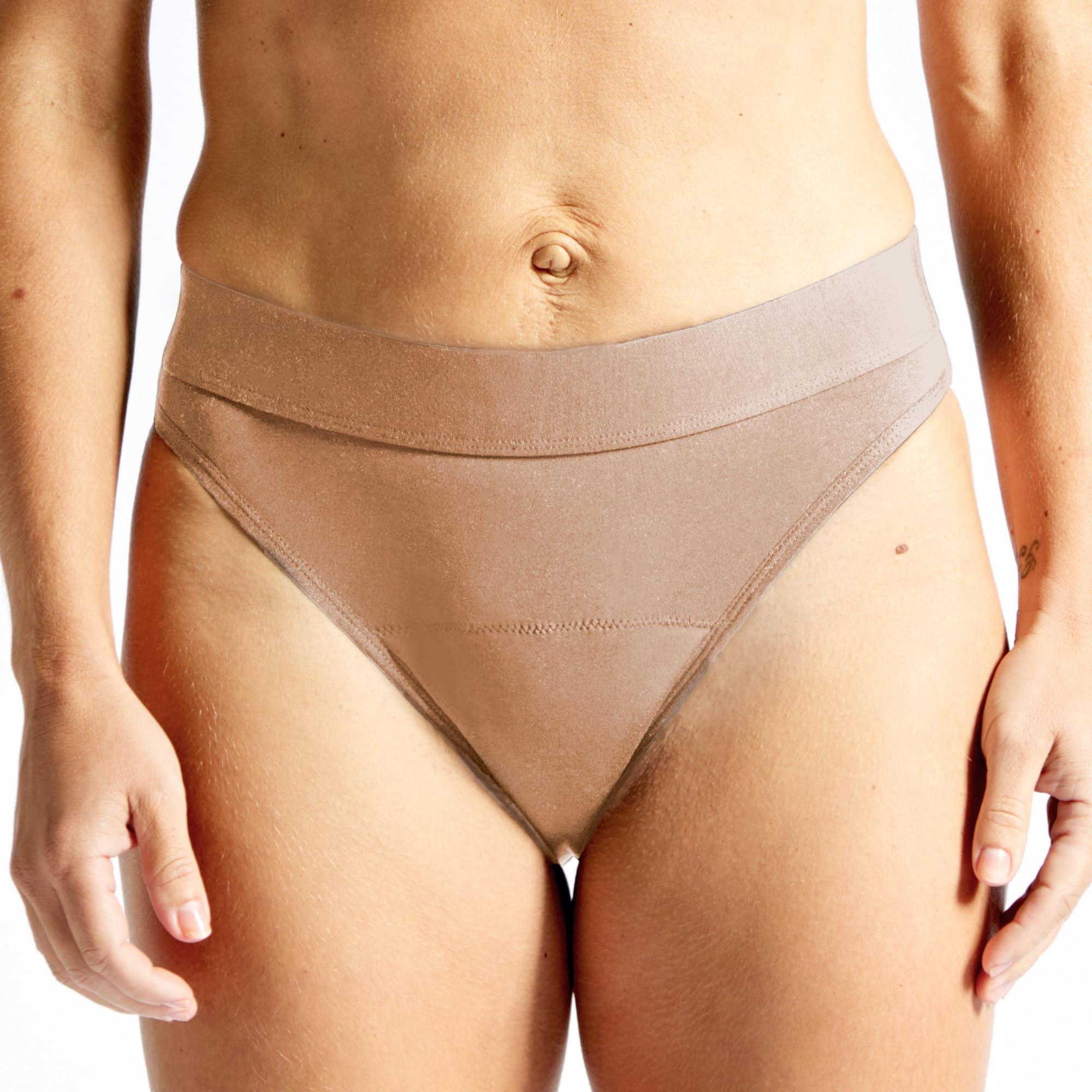 Jude Women's Washable Incontinence Underwear, Beige Leak-Free Underwear, Unique 3-Layer Gusset, Absorbent Incontinence Protector (French, M)