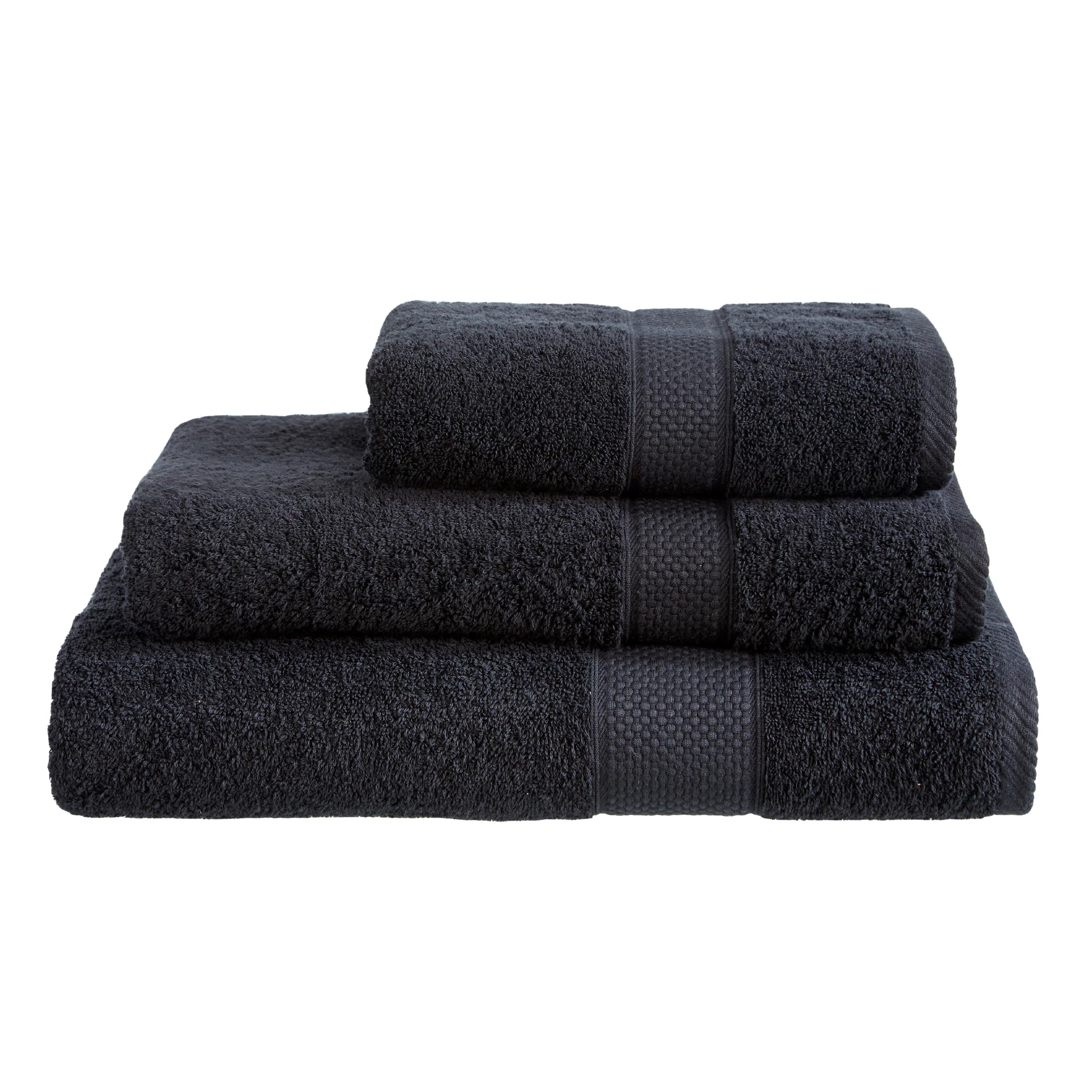 Linens Limited - Hand Towel for Bathroom and for Kitchen, Great as Face Towel, Guest Towel, and More, Turkish Cotton, Soft and Luxurious, Super Absorbent, Machine Washable (Black)